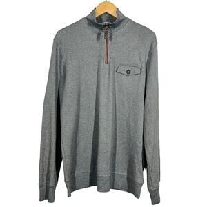 Thomas Parker Long Sleeve Pullover Top Mock Neck Casual Knit Gray - L